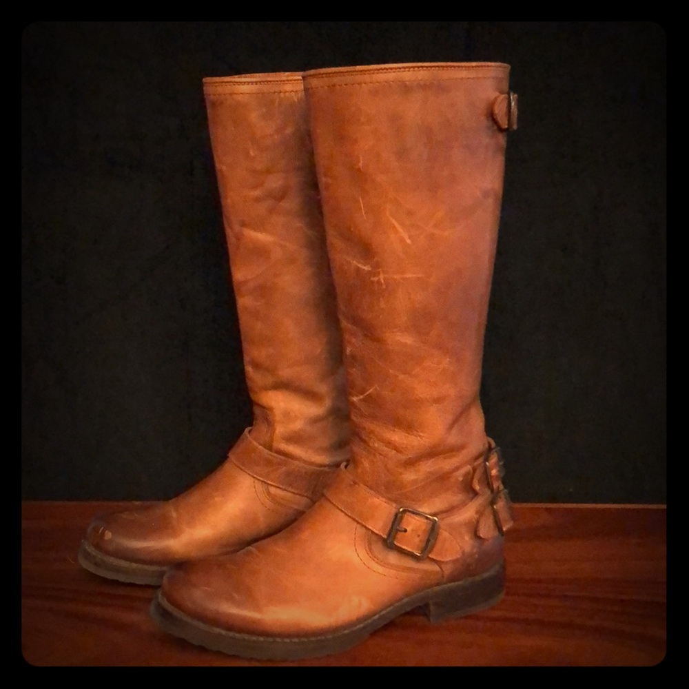 Distressed Frye Riding Boots
